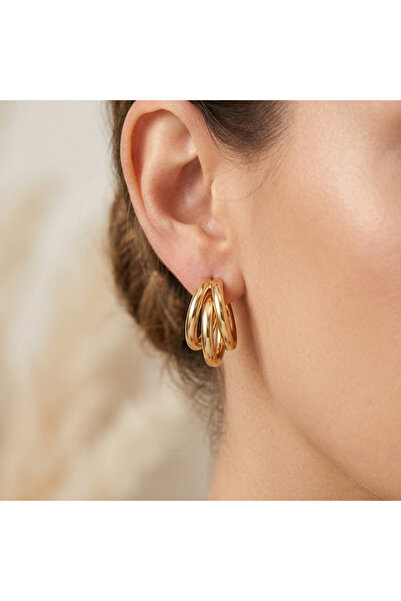 Madame Deco & Takı Madame Gold Hoop Earrings – Classic Shiny Stylish Women's ...