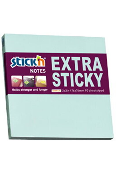 Stickn Notes autoadeziv extra-sticky 76 x 76mm, 90 file, Stick"n - albastru p...