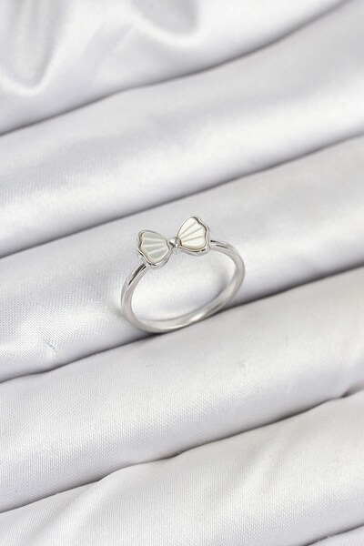 Inure Jewelry خاتم نسائي موديل فيونكة بلون فضي نحاسي