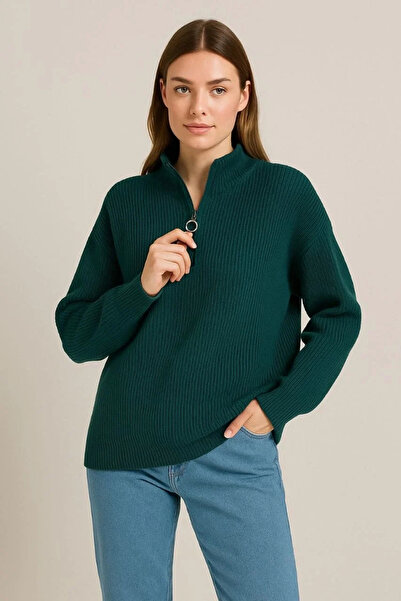 IVORA WEAR Lushiowear Women's Half Zipper Knitwear Sweater Thessaloniki Knit ...