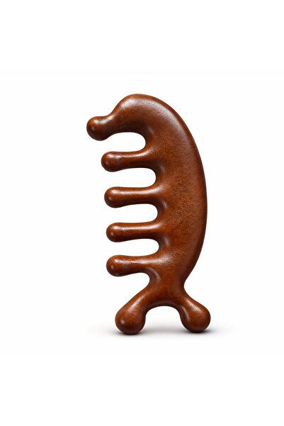 Sorendy Natural Wooden Head Leather Si Massage Comb Gua Sha Meridian Acupress...