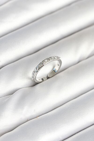 Inure Jewelry خاتم نسائي من النحاس الفضي اللون بحجر الزركون