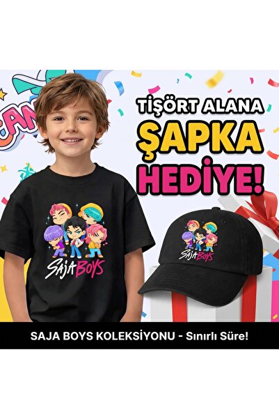 barsdepo Saja Boys με τύπωμα T-Shirt – Σετ με Δώρο ΚΑΠΕΛΟ |   Ποιότητα Premium