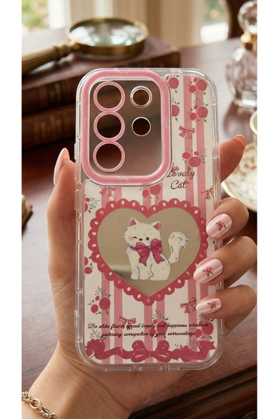 TechTrove Mirrored D Patterned Design Cat Figured Case Compatible with Vivo Y29