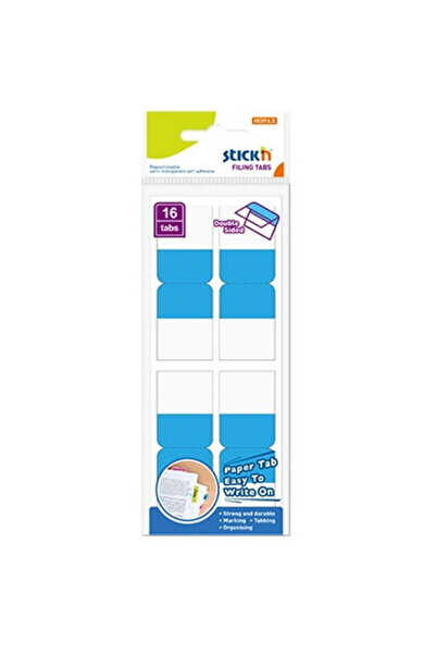 Stickn Film index autoadeziv cu tab din hartie, dubla fata, 25 x 72mm, 16 buc...