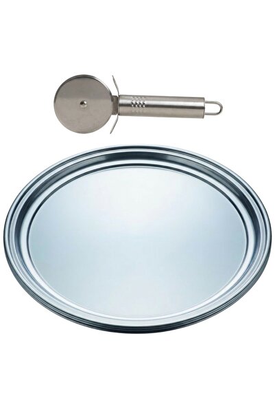 OEM Pizza set consisting of a round tray D33 cm and a disc knife 19 cm