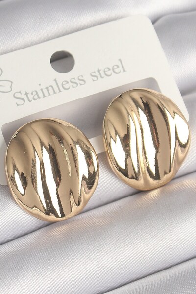 Inure Jewelry النحاس الذهب اللون المطرزة دائرة لوحة نموذج الأقراط النسائية