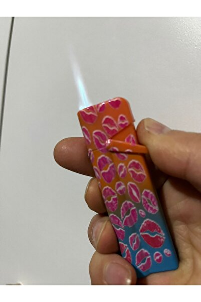 KdrElektronik Pürmüz Çakmak Dudak Desenli Rüzgara Dayanıklı Jet Alevli Çakmak...