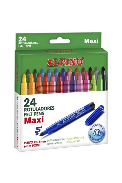 ALPİNGO Washable pen, 24 colors/box, ALPINO Maxi