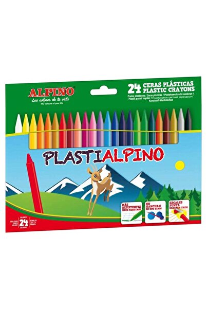ALPİNGO Plastic wax crayons, cardboard box, 24 colors/box, Plasti ALPINO