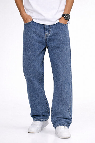 Z1MAN Темно-сині мішкуваті штани, літня тканина, вільний крій