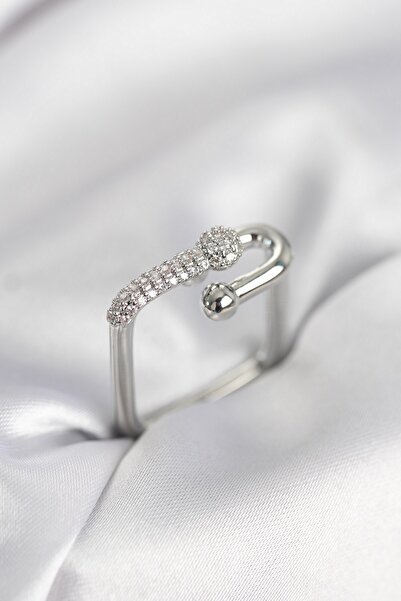 Inure Jewelry خاتم نسائي مربع الشكل من حجر الزركون الفضي اللون طراز تيفاني