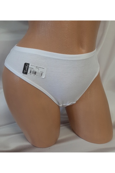 Shine Elagance White Cream Pink 100% Cotton Passion Ribbed Knit Women's Panties