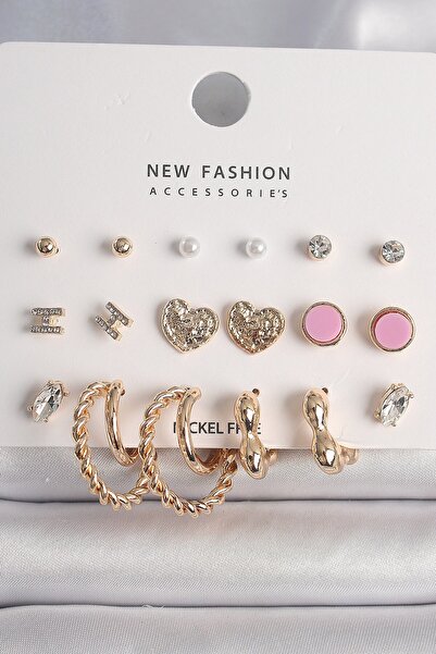 Inure Jewelry النحاس الذهب اللون الزركون حجر بوروغ هوب نموذج مطرز القلب التفا...