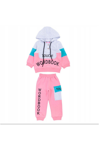 Mod Kids Compleu pentru copii, Mod Kids, pantaloni si hanorac, roz alb, 104 cm