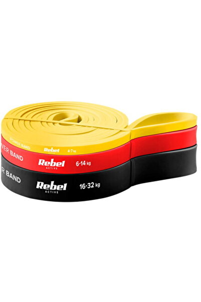 Rebel SET 3 BENZI ELASTICE LATEX POWER BAND 4-32KG REBELACTIV
