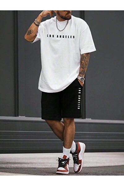 PERISENSE طقم تي شيرت وشورت رياضي للجنسين - طقم رياضي صيفي كبير الحجم، مجموعة...