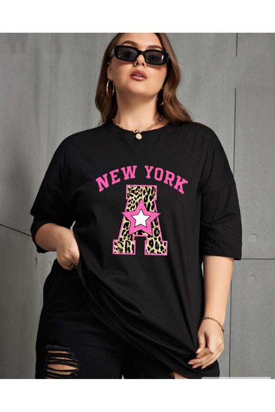 SUNFREE New York Printed Large Size Oversized Women's Cotton T-Shirt