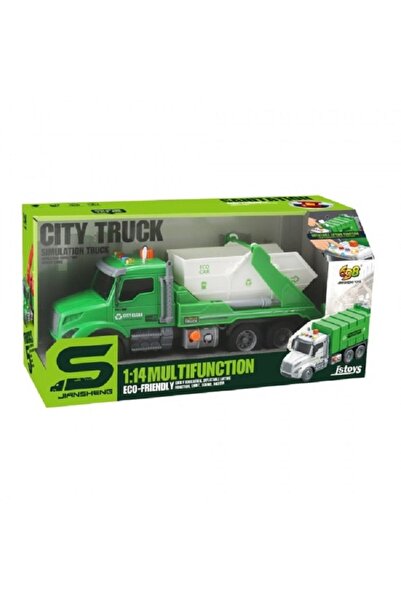 JS Toys Φορτηγό απορριμμάτων # 44; τριβή& # 44; κουμπί απασφάλισης & # 44; Ήχ...