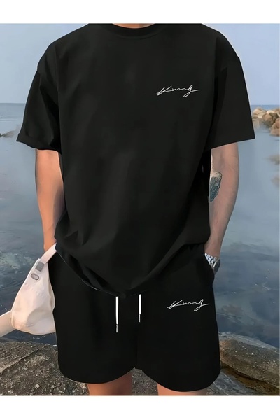 YRN COLLECTION Unisex Sports Shorts T-Shirt Set – Oversized Summer Casual Spo...