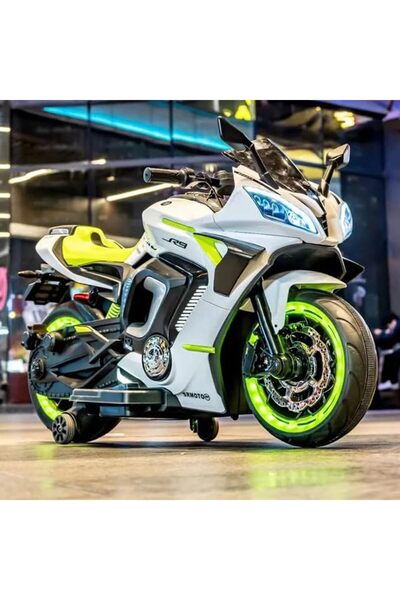 OEM Motocicleta electrica copii, cu 2 locuri, 2 motoare, pornire la cheie