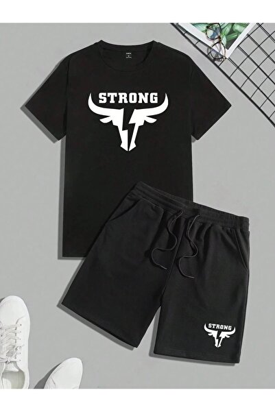 YRN COLLECTION طقم تي شيرت وشورت رياضي للجنسين - طقم رياضي صيفي كبير الحجم، م...