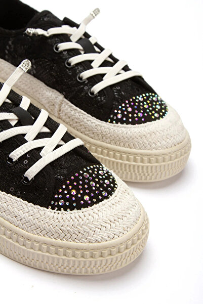 Lively Stylish Lacy Black, pachet de dantelă perechi de pantofi casual cu tal...