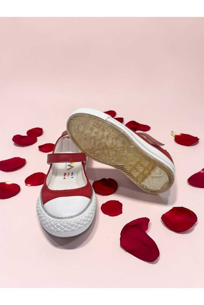 MOMYKİDS Girl's Canvas Velcro Ballerina Sneaker Shoes