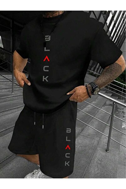 YRN COLLECTION طقم تي شيرت وشورت رياضي للجنسين - طقم رياضي صيفي كبير الحجم، م...