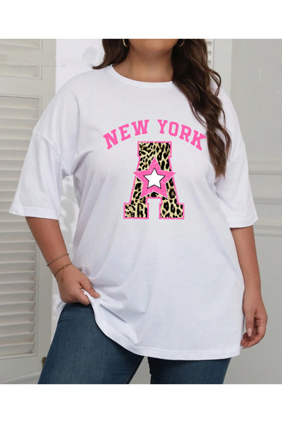 SUNFREE New York Printed Large Size Oversized Women's Cotton T-Shirt