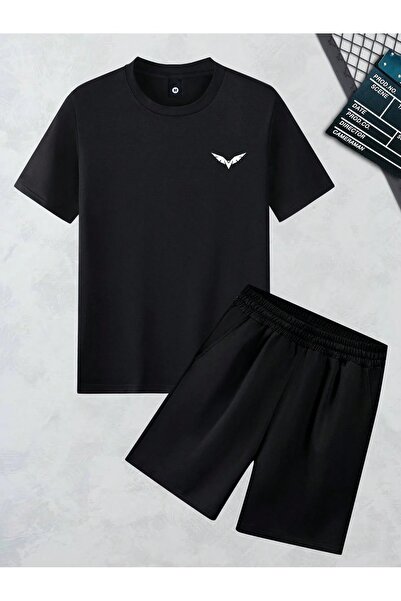 YRN COLLECTION طقم تي شيرت وشورت رياضي للجنسين - طقم رياضي صيفي كبير الحجم، م...