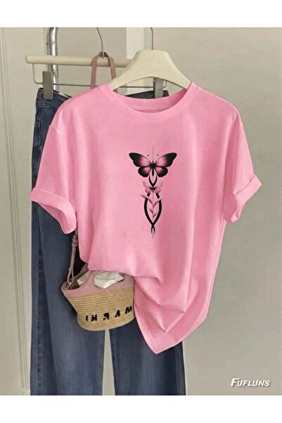 FUFLUNS ΜΠΛΟΥΖΑΚΙ ΟΥΝΙΣΕΞ ΜΕ ΣΤΑΜΠΑ ΦΥΛΛΩΝ ΠΕΤΑΛΟΥΔΑΣ, ΥΠΕΡΜΕΓΕΘΕΣ, ΜΕ ΛΑΣΤΙΧ...