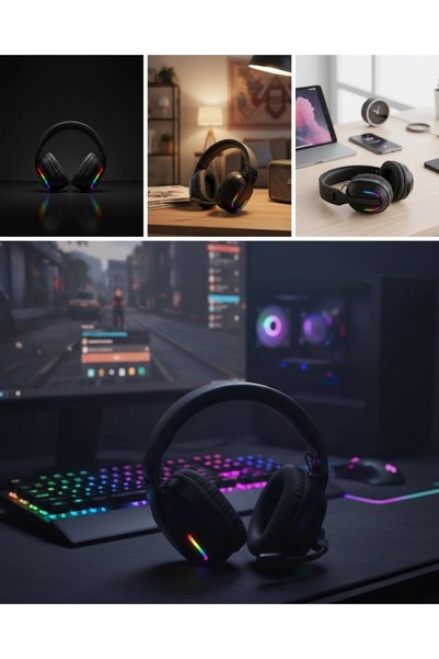 Universal Headset Kablosuz Bluetooth 40mm Sürücülü Mikrofonlu Kulaklığı