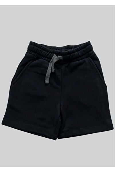 Benetton United Colors of Logo Printed Boy's Black Shorts