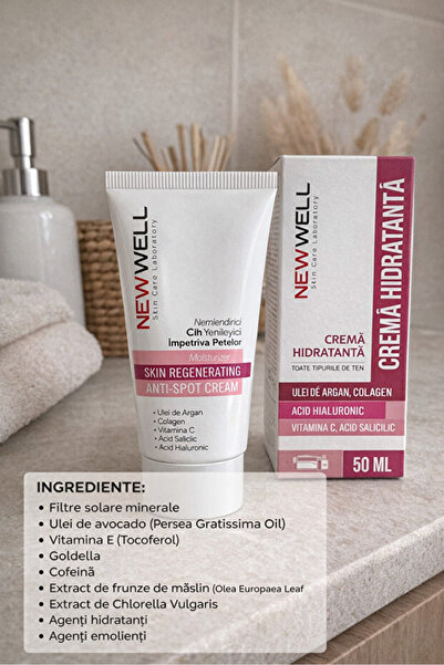 New Well Cremă Anti-Pete pentru Toate Tipurile de Ten cu Acid Salicilic – 50 ml