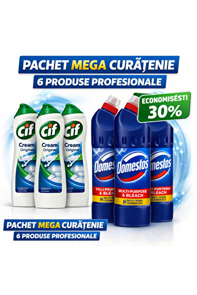 Domestos Mega Pack 3xDomestos 750ml+3xCif 500ml