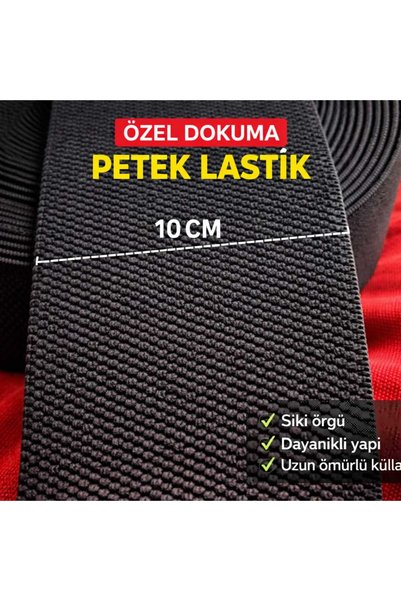 beyna aksesuar Sert Petek Woven Black 10 cm Waist, Leg and Don Elastic 1 Pack 2 Meters