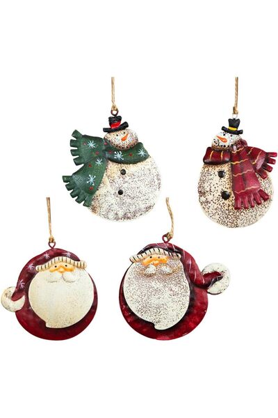 BESTOYARD Χριστουγεννιάτικο Δέντρο Κρεμαστό Vintage Σιδερένιο Παχουλός Χιονάν...