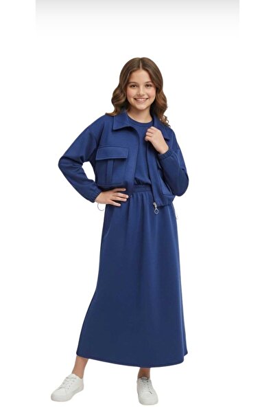 BEGONYA BEBECE KIDS Girl's Suit Transitional Jacket, Skirt, Three-Piece Set