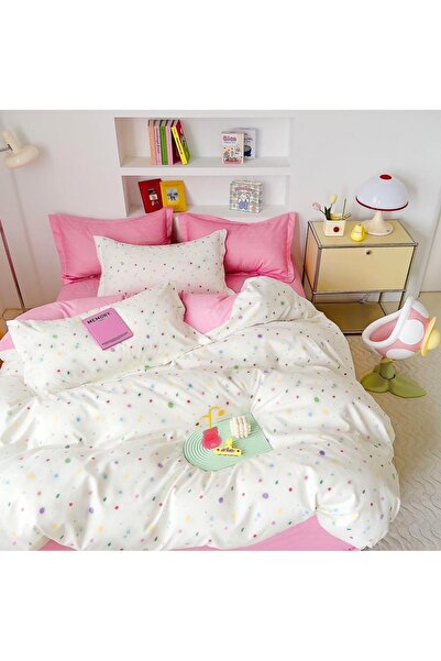 CumparaMisim Διπλό Λινό με Ελαστικό, λεπτό, 6 τεμάχια, ροζ, πουά