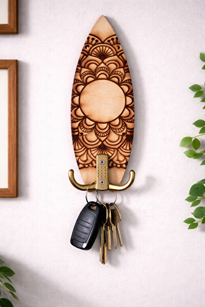 TUTU DESİGN Decorative Mandala Wooden Wall Art Keychain – Handmade Key Hanger...