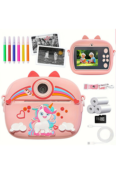 Universul Jucăriilor Kids Camera with Instant Print, Unicorn, HD Video