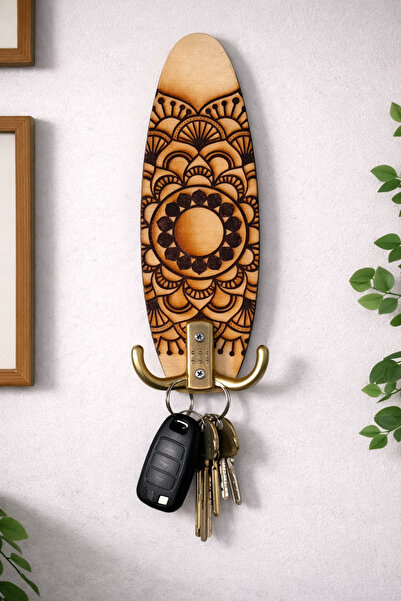 TUTU DESİGN Decorative Mandala Wooden Wall Art Keychain – Handmade Key Hanger...