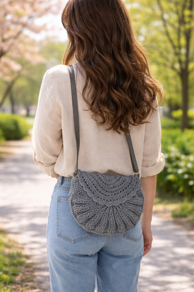 ÖZ El Örgüsü Makrome Çanta Oval Model