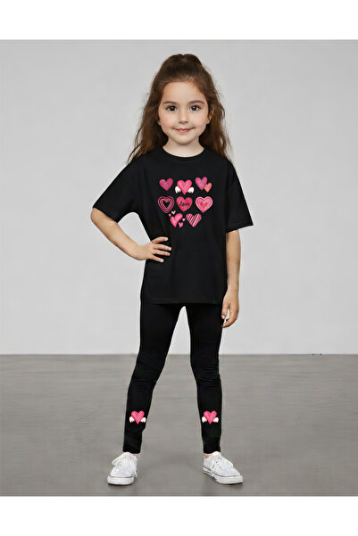 CACTUS COLLECTION Heart Printed Top and Bottom Set T-Shirt Tights