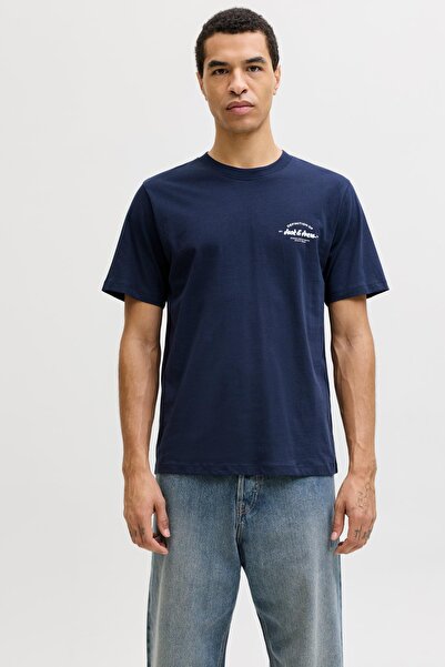 Jack & Jones Jjbrandon majica kratkih rukava s okruglim izrezom tamnoplava mu...
