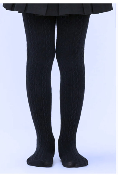 Penti Красиви момичешки чорапогащи "Карина", Памук- плетен принт, тъмносини