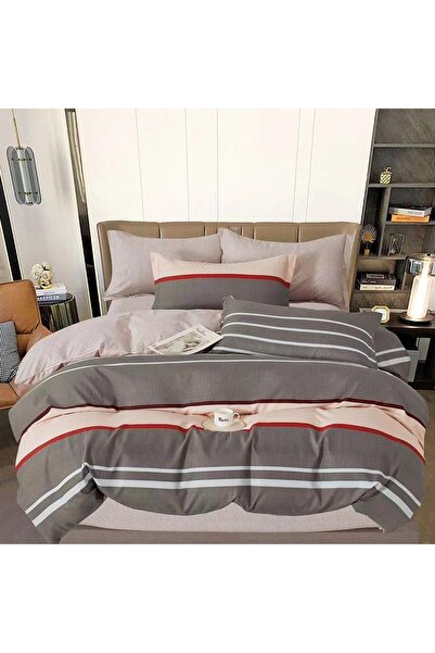 CumparaMisim Διπλό Λινό με Ελαστικό, λεπτό, 6 τεμάχια, γκρι, ρίγες