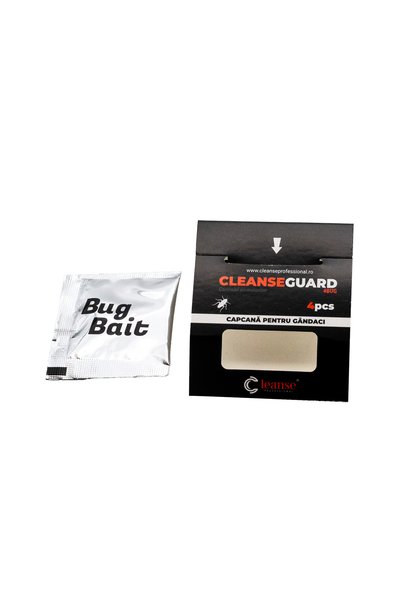 CLEANSE PROFESSIONAL Capcana adeziva CleanseGuard 4BUG cu atractant pentru gandaci - 4 bucati pe set