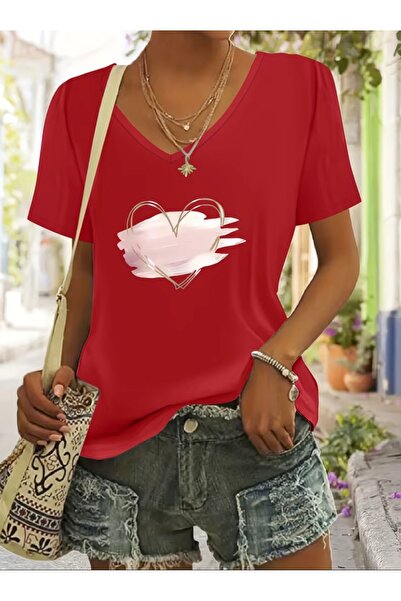 FUFLUNS ΡΟΖ ΓΥΝΑΙΚΕΙΟ ΜΠΛΟΥΖΑΚΙ OVERSIZE ΜΕ ΣΤΑΜΠΑ ΚΑΡΔΙΑΣ ΚΑΙ ΛΕΠΤΟΜΕΡΕΙΑ ΣΤ...